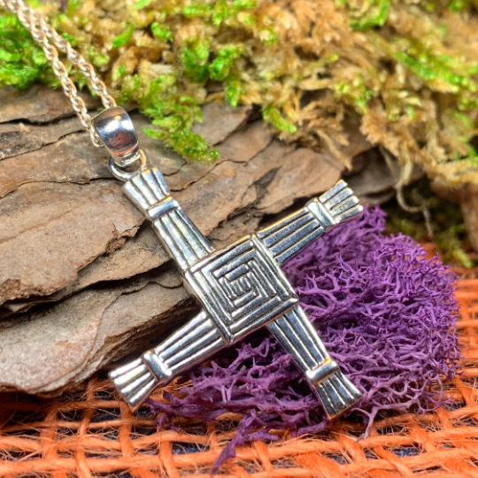 St. Brigid's Spiral Cross in Sterling Silver - Etsy | St brigid cross,  Celtic jewelry, St brigid